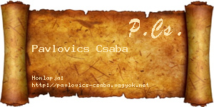 Pavlovics Csaba névjegykártya