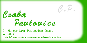csaba pavlovics business card